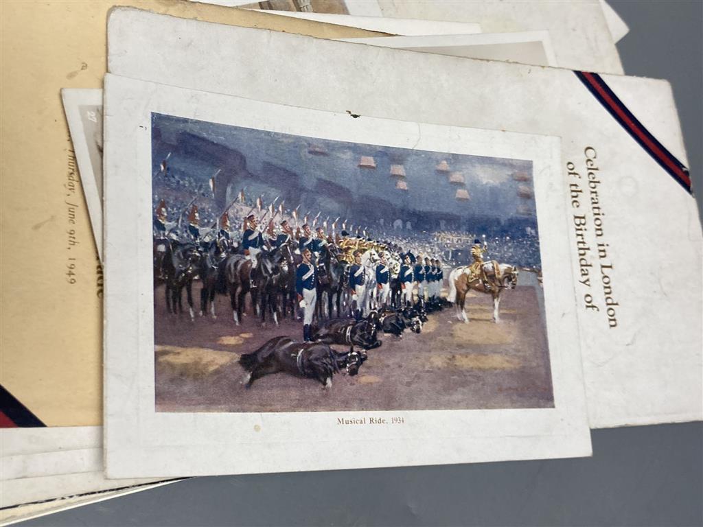 A quantity of trooping the colour programmes some signed by officers and other military ephemera